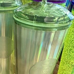 💚 🪩 Starbucks 2023 Summer Lime Kaleidescope Cold Cup with Disco Lid